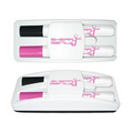 Dry Erase Gear Marker & Eraser Set with Black & Pink Dry Erase Markers